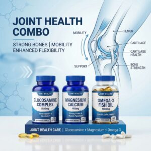 [COMBO XƯƠNG KHỚP] Glucosamine+Chondroitin+MSM + Magie + Omega-3 — Linh Hoạt Mỗi Ngày